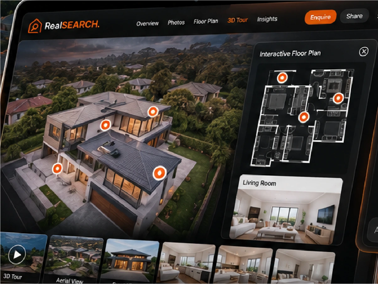 Realbot Property Showcase mobile and desktop preview